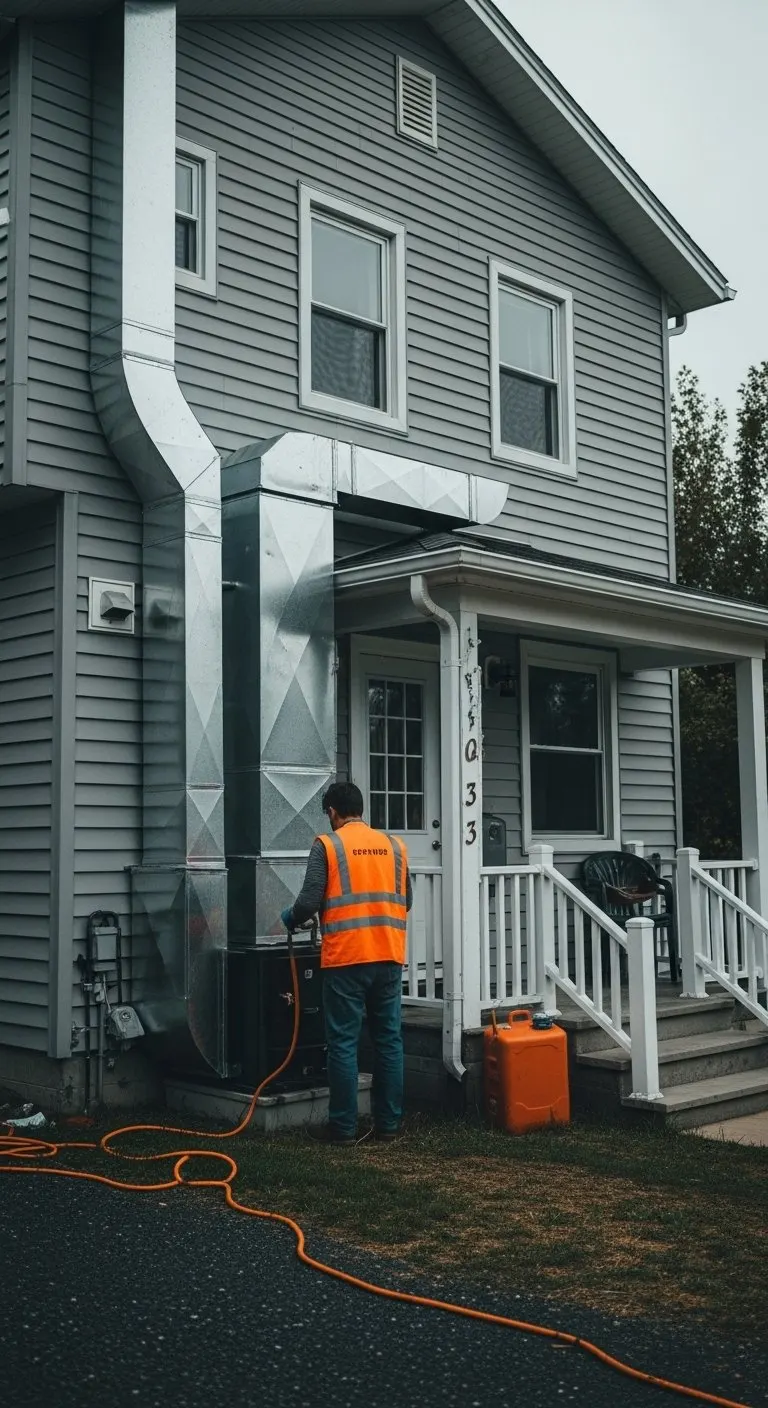 Fresh Air Quality technician cleaning air ducts in British Columbia