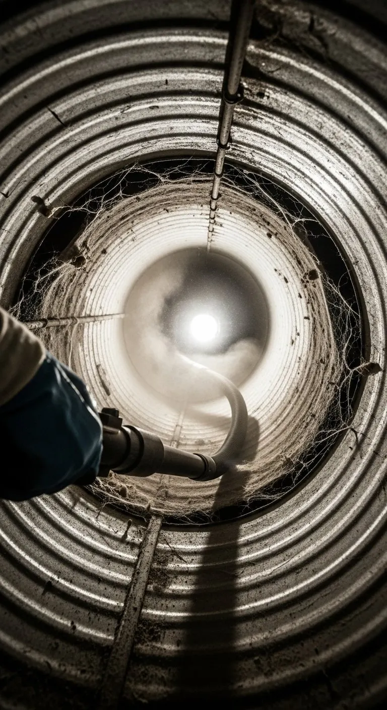 Air duct cleaning equipment in a British Columbia home
