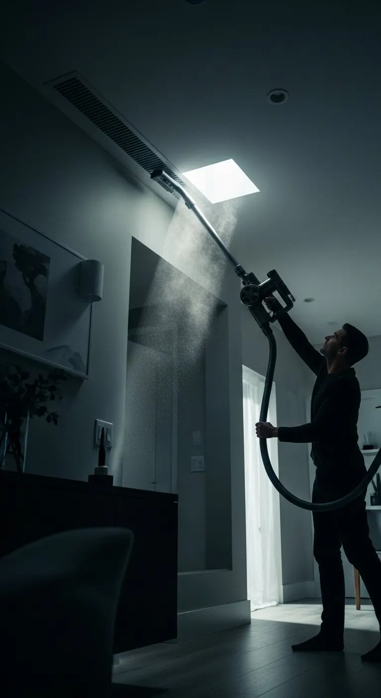 Fresh Air Quality technician cleaning air ducts in Manitoba