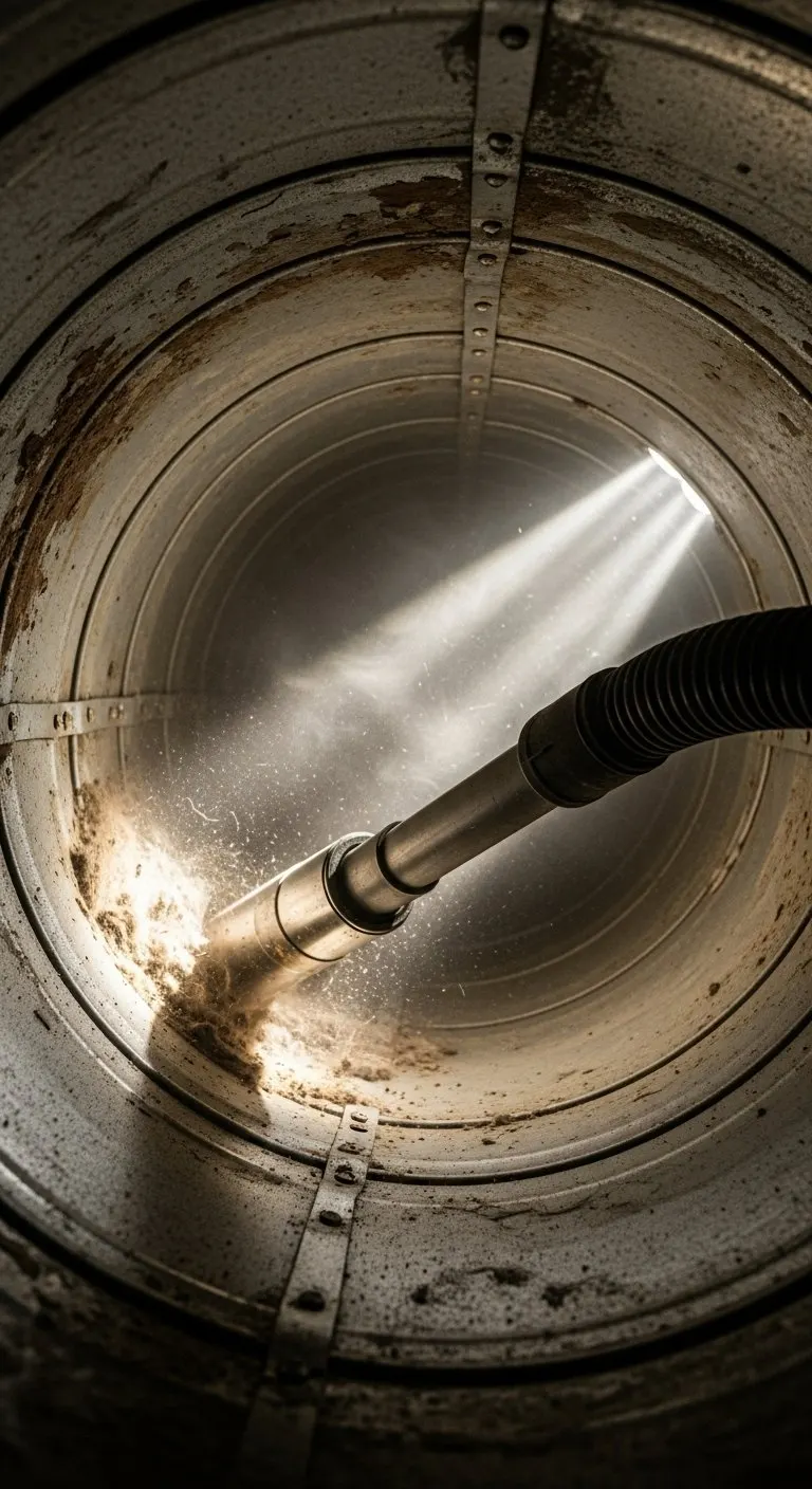 Fresh Air Quality technician cleaning air ducts in Quebec