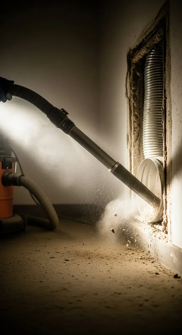 Fresh Air Quality technician cleaning air ducts in Saskatchewan