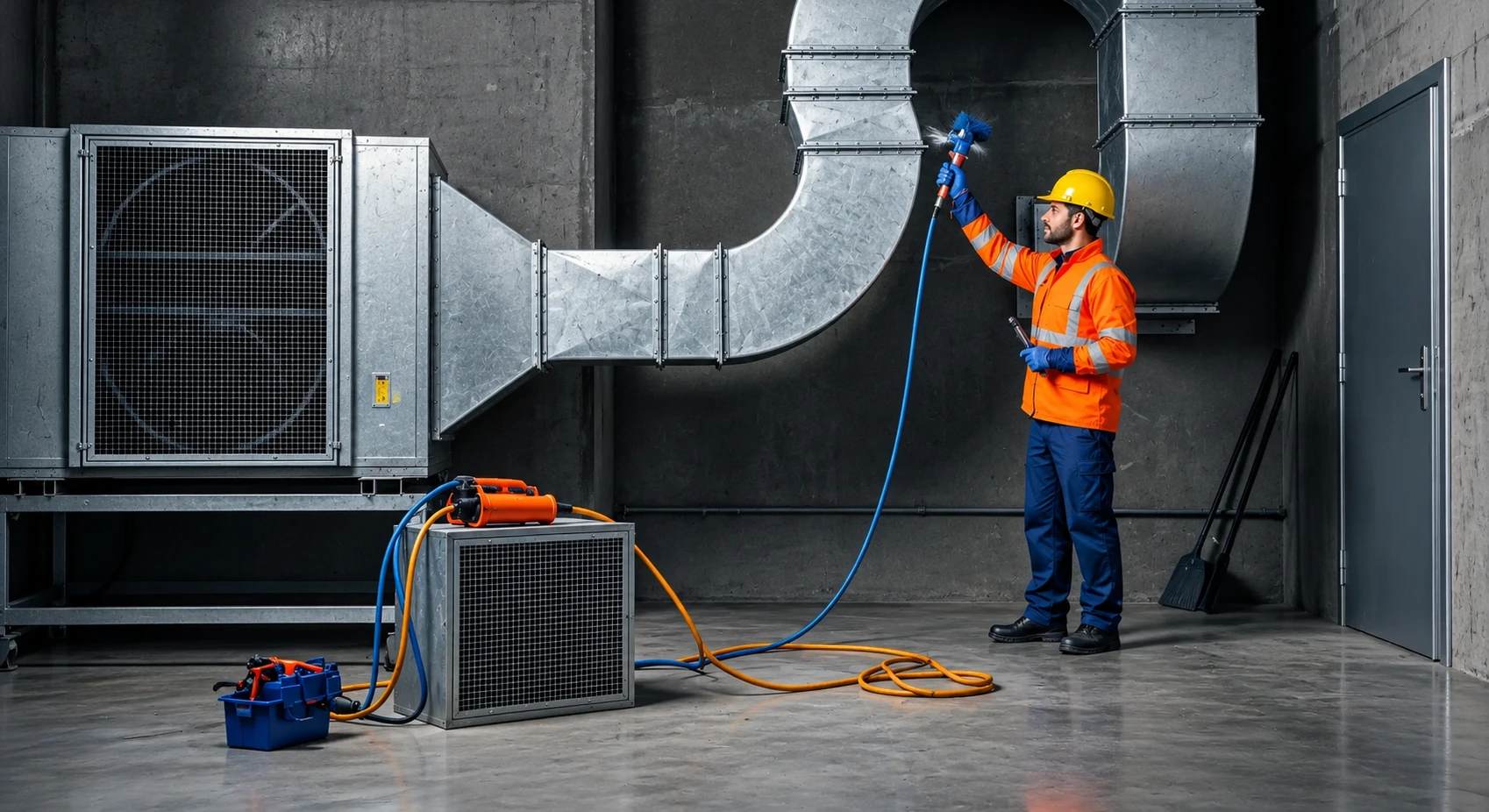 Air duct cleaning equipment in a Ontario home